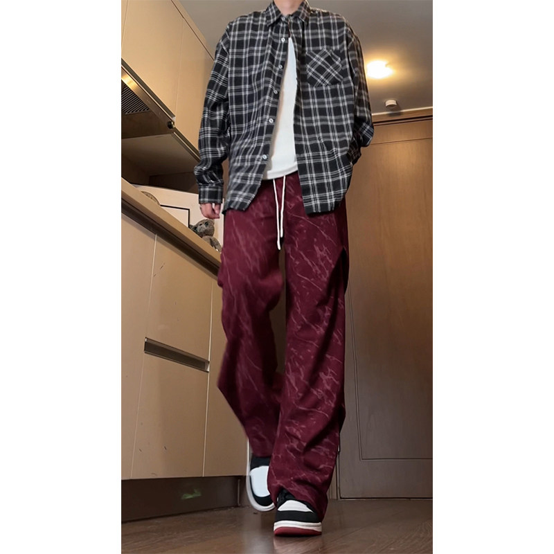 pinksktbs百搭时尚个性2024新品oleot潮流灯芯绒宽松休闲裤