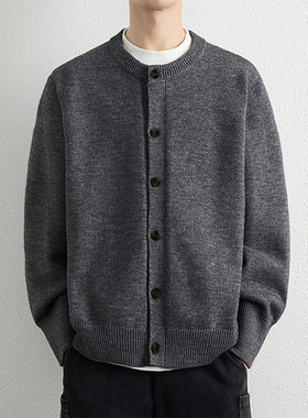 NICE LOOSE潮流青少年北极绒开衫毛衣休闲慵懒风单排扣针织衫外套