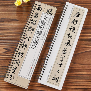 文徽明滕王阁序 经典碑帖近距离书法临摹字卡 原碑原大版全文成人初学者文征明行书毛笔书法入门临摹练字帖古帖范本基础教程书