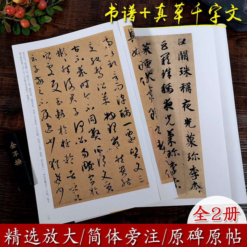 智永真草千字文 孙过庭书谱草书作品集2册 高清原碑帖全貌精选彩色