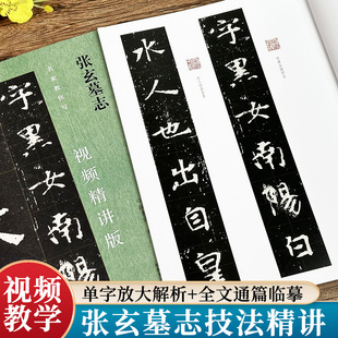 技法精讲成人学生零基础毛笔软笔书法入门教程书 张黑女墓志铭魏碑楷书临摹练字帖原碑帖单字放大版 张玄墓志 名家教你写视频精讲版
