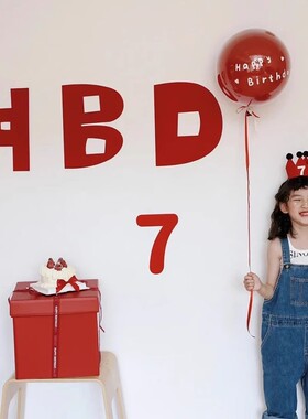 ins风小红书热款简约出片HBD毛毡生日拉花儿童生日派对布置用品