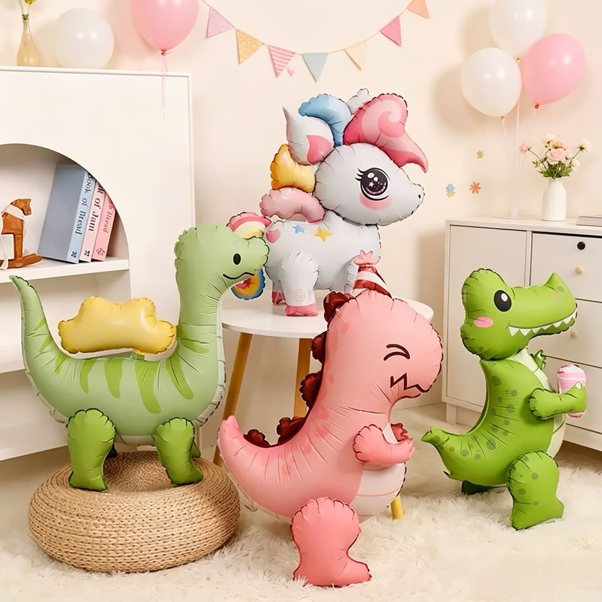 哑光站立恐龙铝箔气球 生日宴会氛围感场景拍照布置装饰气球用品