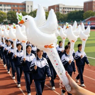 学校运动会白鸽气球 加油助威道具 和平鸽手持棒 方阵布置装饰