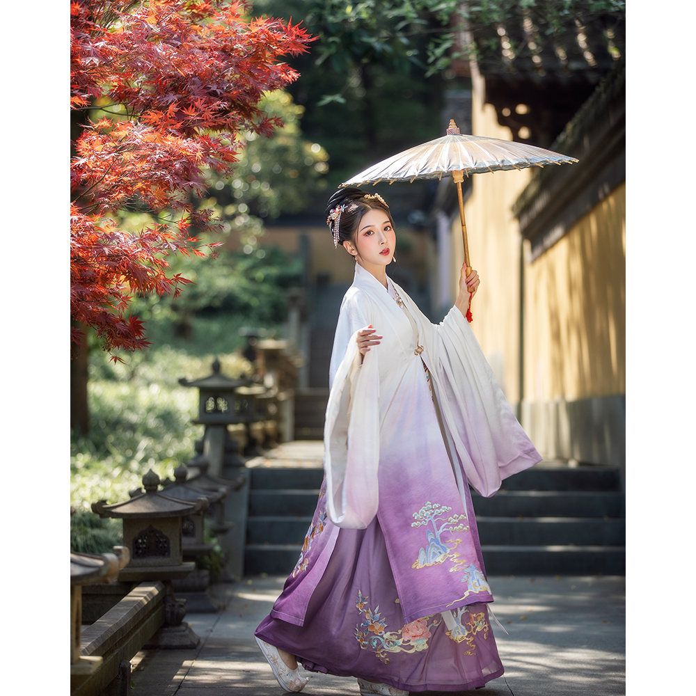 徽韻雅頌原創(chuàng)漢服【徽韻】重工刺繡明制交領短襖繡花齊腰襦裙襖裙