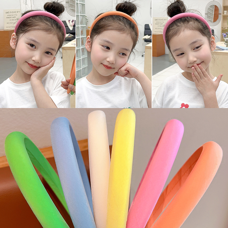 儿童糖果色海绵发箍明星同款绿色头箍宝宝防滑压发卡女童发捆头饰