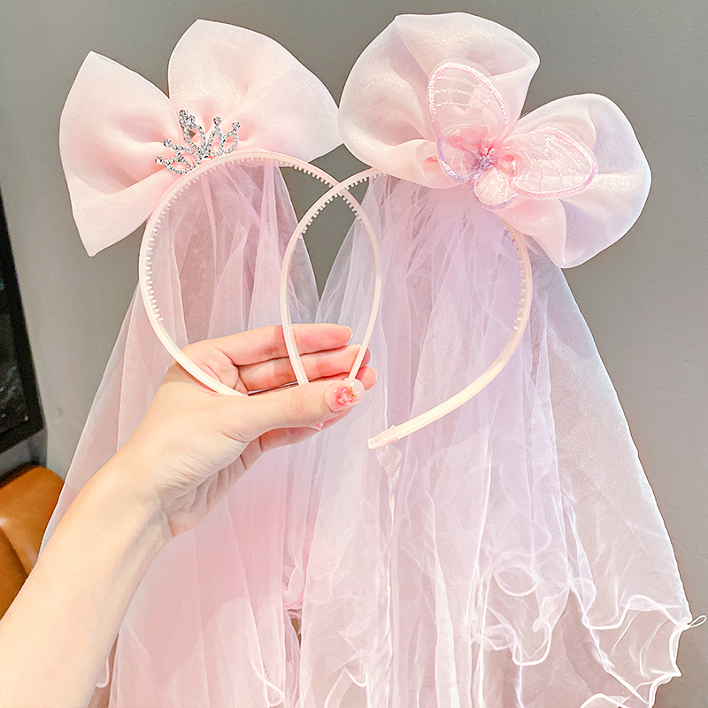 LILX皇冠蝴蝶结发箍纱公主发卡