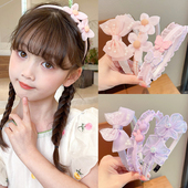 小女孩甜美蝴蝶结压发箍宝宝防滑捆发卡韩式 公主头饰儿童头箍新款