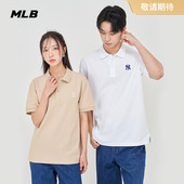 运动polo衫 休闲简约百搭短袖 24夏季 新款 PQB01 MLB官方男女情侣时尚