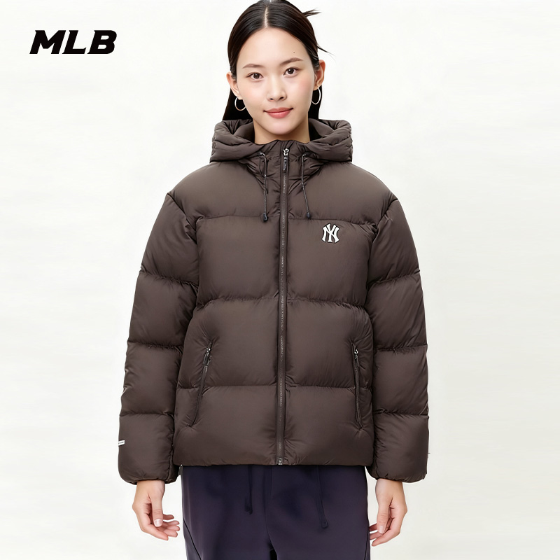 MLB官方张凌赫同款男女百搭氛围感连帽鹅绒羽绒服25冬季新款DJB40