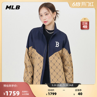 男女情侣夹克外套老花系列休闲百搭外套24春季 MLB官方 新款 WJM03