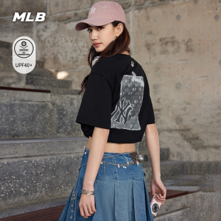 MLB官方 男女同款宽松韩系轻薄老花防晒短袖T恤26夏季耐穿TSM07