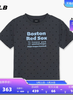 MLB官方 女款可爱少女风波点修身印花字母T恤26夏季新款百搭TSN65