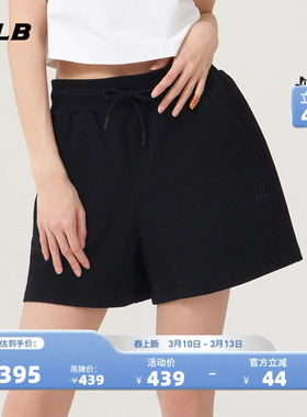 MLB官方女款经典时尚休闲松紧腰纯色百搭运动短裤夏季新款SPB01