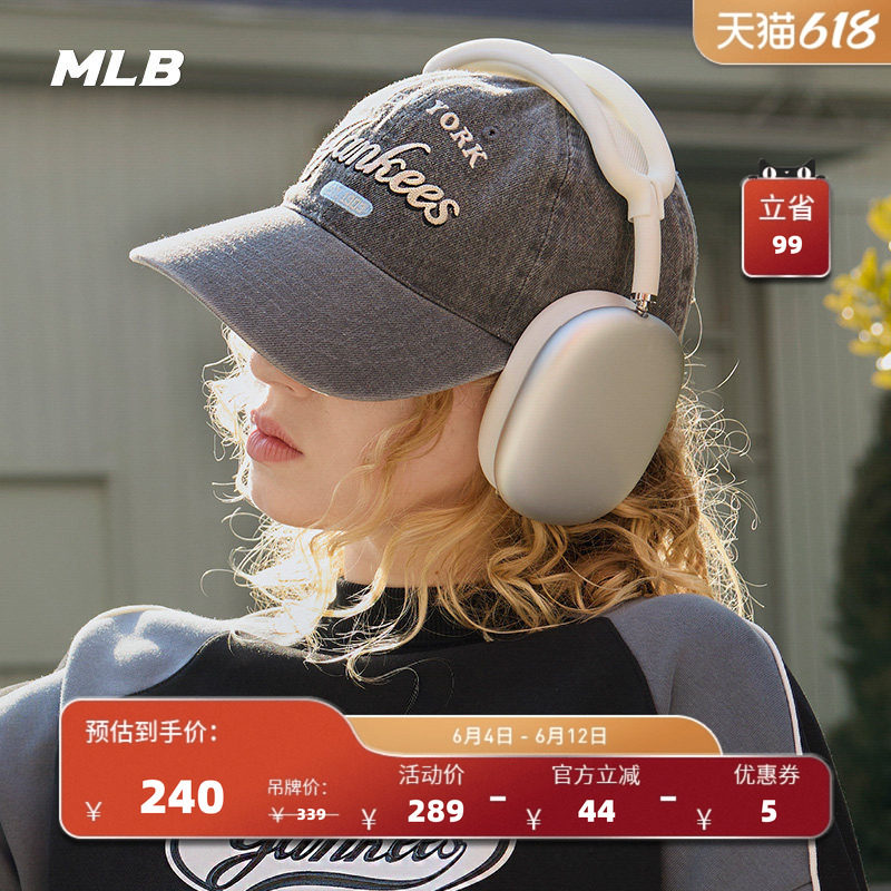 MLB官方 男女同款情侣学院风复古百搭软顶时尚棒球帽春夏CPD03