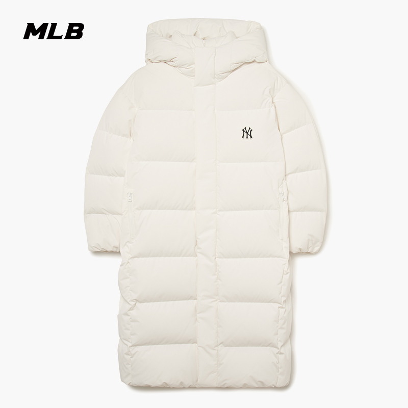 MLB官方 男女同款韩系时尚百搭氛围感连帽长款羽绒服23冬季DJB13