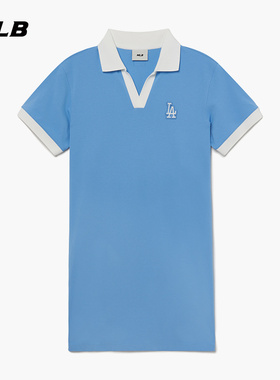 MLB官方 女款撞色运动连衣裙时尚宽松休闲百搭潮夏季OPB03