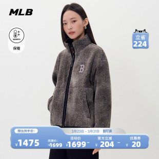 MLB官方男女情侣复古街头两面穿保暖仿羊羔绒外套冬季新款FDB04