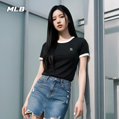 MLB官方 KARINA同款休闲运动修身撞色百搭短袖T恤26夏季新款TSB02