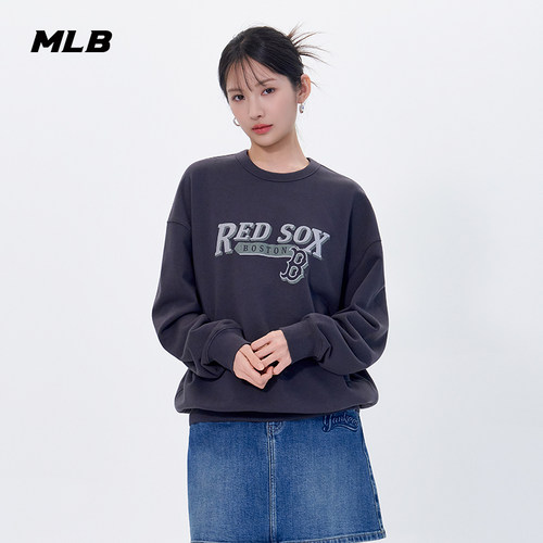 MLB官方 男女同款时尚印花图案运动套头卫衣秋季新款MTV05