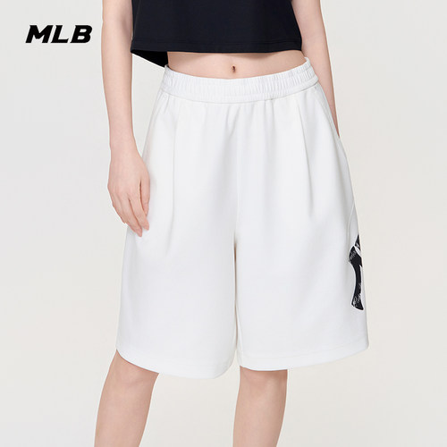 MLB官方 男女同款潮流时尚复古队标休闲短裤26夏季新款百搭SPB10