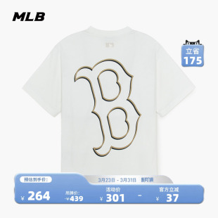 新款 百搭T恤夏季 TSB60 男女情侣背标大logo休闲宽松短袖 MLB官方