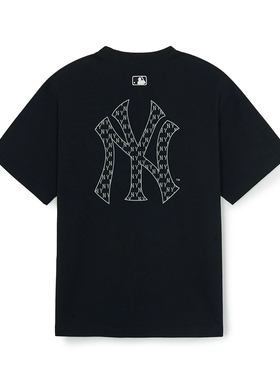 MLB官方 男女情侣背标老花短袖宽松百搭休闲T恤25夏季新款TSM70