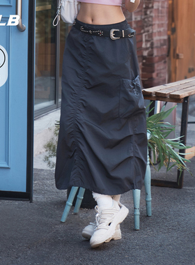 MLB官方 女款凉感纯色休闲百搭半身裙25夏季新款SKB05