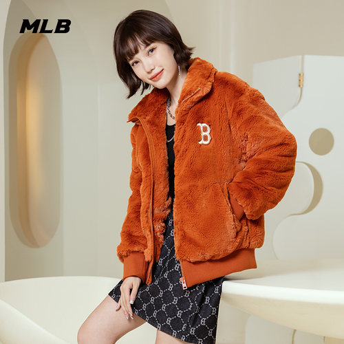 MLB官方女士运动休闲毛绒外套