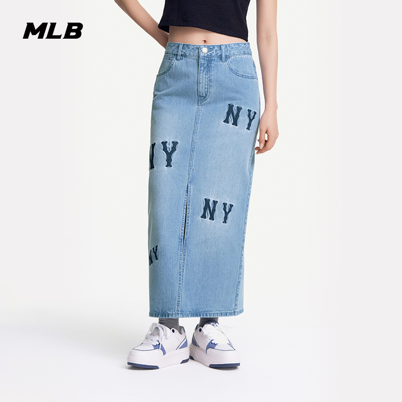 MLB官方女款牛仔半身裙25春季