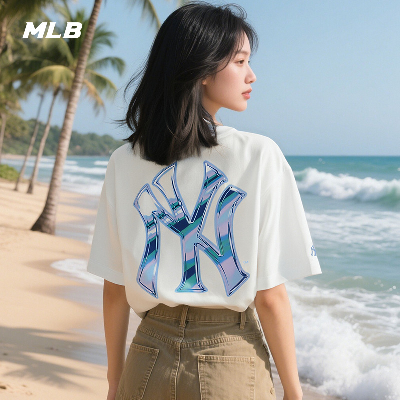 MLB男女情侣休闲印花短袖T恤