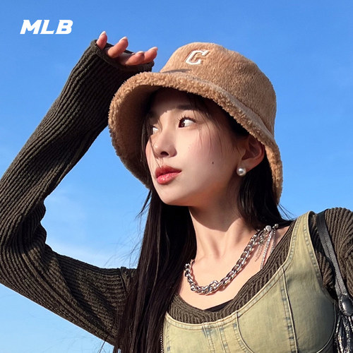 官方渔夫帽MLB仿羊羔绒渔夫帽