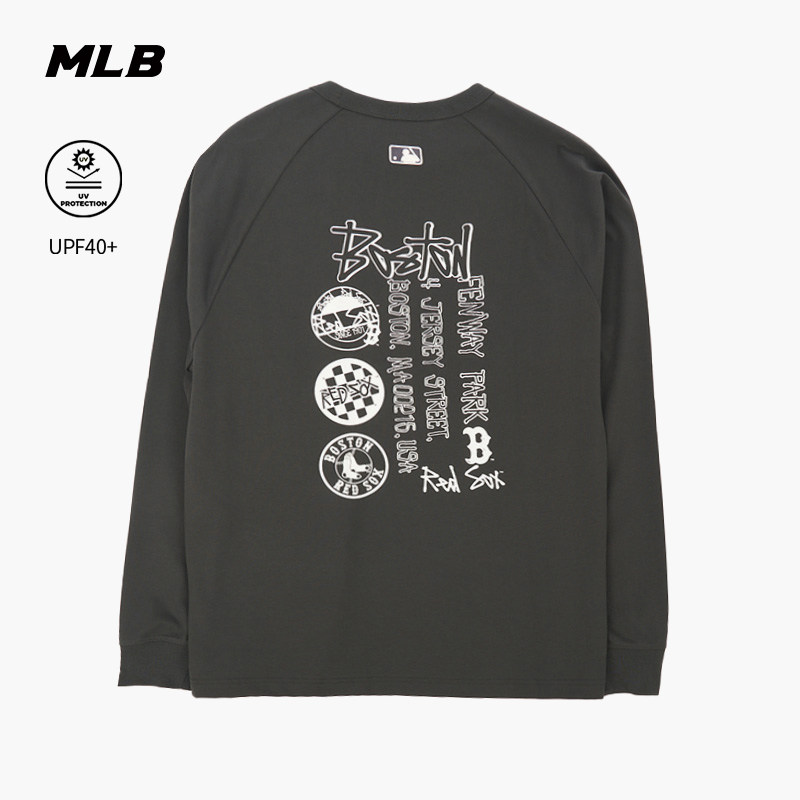MLB官方 男女同款宽松时尚涂鸦背标防晒长袖T恤26春季新款TSB03,运动服/休闲服装,运动T恤,淘宝优惠券,粉丝福利购,淘宝优惠卷