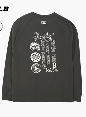 MLB官方 男女同款宽松时尚涂鸦背标防晒长袖T恤26春季新款TSB03