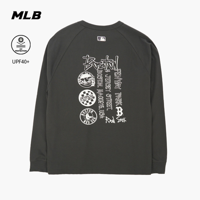 【情人节礼物】MLB官方男女同款宽松涂鸦背标长袖26春新款TSB03
