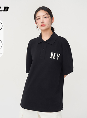 MLB官方男女情侣纯色防晒凉感百搭休闲短袖polo衫25夏季新款PQB03