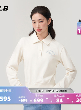 MLB官方 女款学院风运动休闲polo领时尚套头卫衣春夏新款MTV11