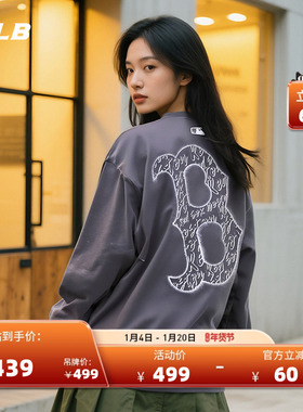 MLB官方 男女情侣防晒运动休闲潮流背标长袖T恤25秋季新款TSB05