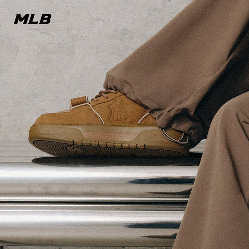 MLB官方 男女同款复古时尚通勤做旧厚底增高学长鞋春夏百搭SXP01