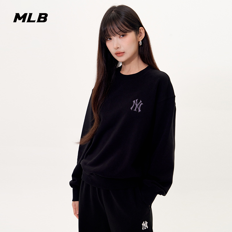 MLB官方 男女情侣时尚复古老花宽松休闲套头卫衣25秋季新款MTM08