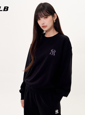 MLB官方 男女情侣时尚复古老花宽松休闲套头卫衣25秋季新款MTM08