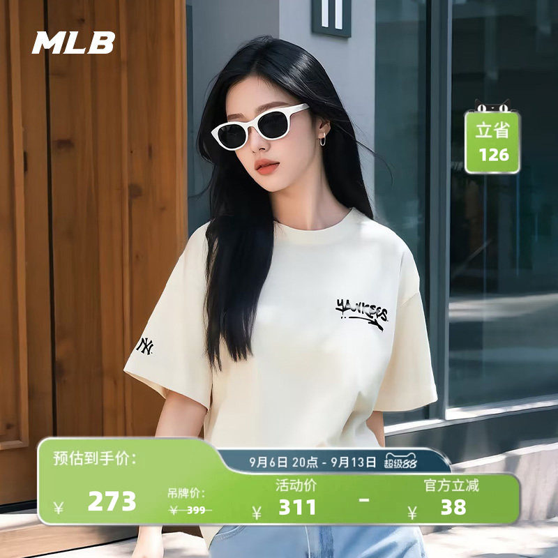 MLB情侣休闲宽松运动T恤图片