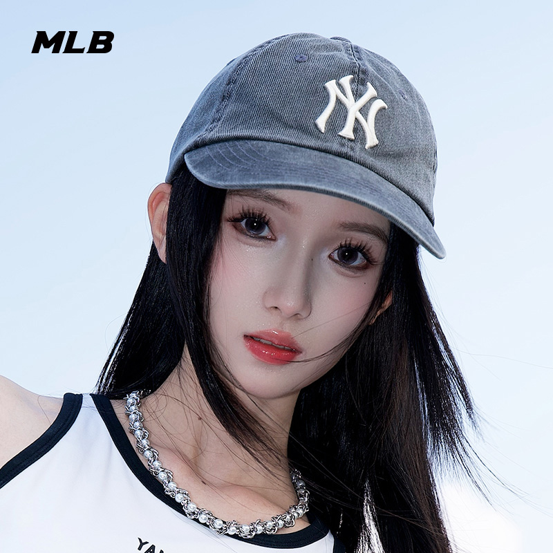MLB官方男女情侣显脸小时尚复古防晒软顶棒球帽25秋季新款CPVV5