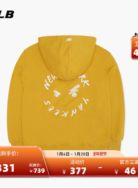 MLB官方男女情侣皱眉熊印花连帽衫运动休闲套头长袖卫衣冬季HDE02