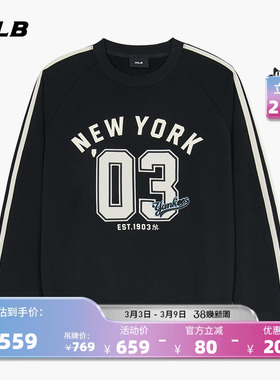 MLB官方男女同款时尚字母印花LOGO复古学院风圆领卫衣24冬季MTV10
