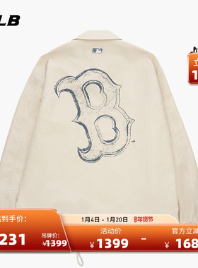 MLB官方男女情侣潮流背标大LOGO百搭教练夹克外套25秋季新款JPB12