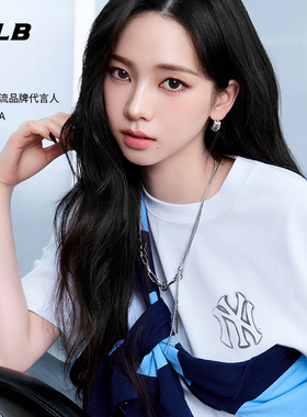 MLB官方 KARINA同款男女涂鸦大logoT恤短袖25夏季新款TSB03/TSB51