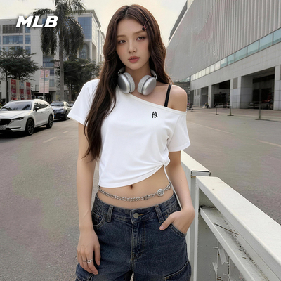 MLB官方 女款潮流修身显身材斜肩T恤短袖26春季新款TSB05/TSB70