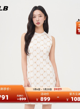 MLB官方  女款钻石老花时尚潮流圆领运动连衣裙25夏季新款OPM05