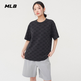 TSM01 MLB官方 TSM22 新款 T恤26春季 男女同款 潮流百搭满印老花短袖